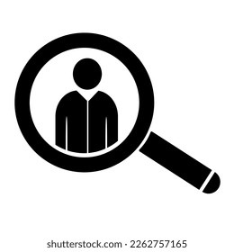 Vector illustration, magnifying glass icon, search. Flat design. Isolated on a white background.