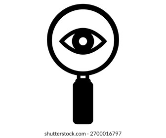 Vector illustration of a magnifying glass.　Magnifying glass icon.
