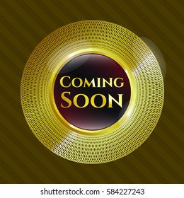 Vector Illustration of Magnifying glass icon or symbol in golden with brown color
