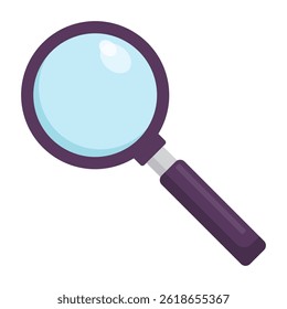 Vector illustration of a magnifying glass on an isolated background. Flat vector illustration of a magnifying glass.