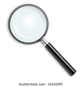 vector illustration of a magnifying glass over white background