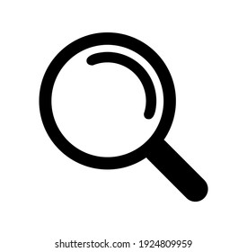 Vector illustration of magnifying glass search icon on white background