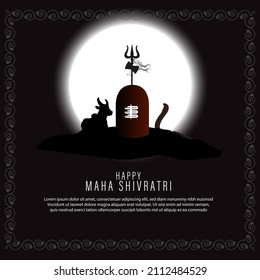 Vector illustration of Maha Shivratri banner Indian festival, the Written text means adoration to Shiva