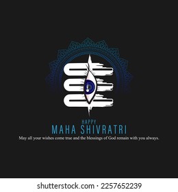 Vector illustration of Maha Shivratri banner Indian festival written Hindi text means adoration of lord shiva