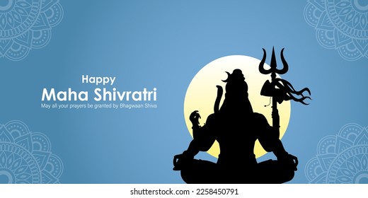 Ilustración vectorial del cartel de Maha Shivratri Festival indio escrito texto en hindi significa adoración de lord shiva