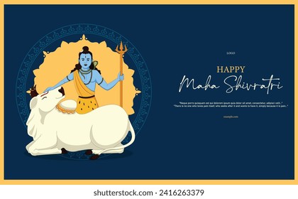 Ilustración de vectores Maha Shivratri Plantilla de banner de publicación editable