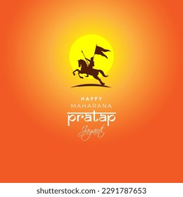 Vector illustration of Maharana Pratap Jayanti social media story feed set mockup template design written Hindi text means happy Maharana Pratap Jayanti 
