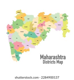 Mapa vectorial del distrito de Maharastra