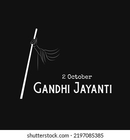 Vector illustration of Mahatma Gandhi jayanti 2nd October with spinning wheels charkha