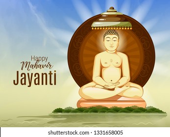 Vector Illustration Of Mahavir Jayanti celebrates the birth of Mahaveer