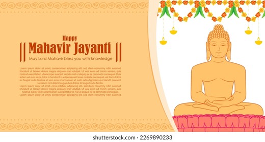 Vector illustration of Mahavir Jayanti concept banner