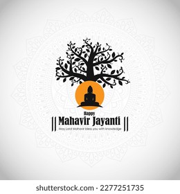 Vector illustration of Mahavir Jayanti wishes banner