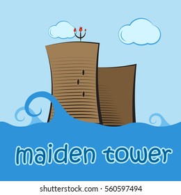 Vector illustration of Maiden Tower