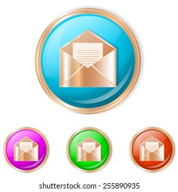 Vector illustration of mail button.