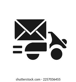 Vector illustration, mail delivery icon. Flat design.