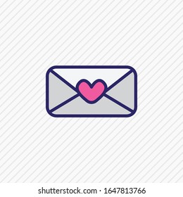 Ilustración vectorial de la línea coloreada con icono de correo. También se puede utilizar como elemento icono de carta de amor un elemento de festín hermoso.