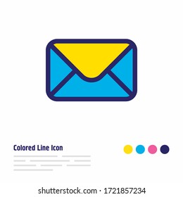 Vector illustration of mail icon colored line. Beautiful annex element also can be used as letter icon element.