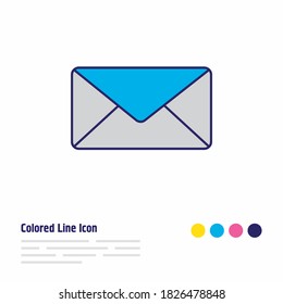 Vector illustration of mail icon colored line. Beautiful UI element also can be used as letter icon element.
