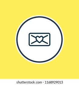 Vector illustration of mail icon line. Beautiful events element also can be used as valentine letter icon element.