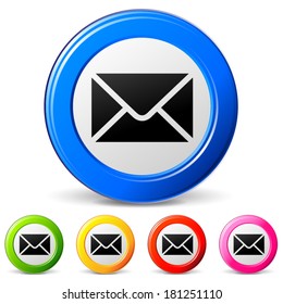 Vector illustration of mail icons on white background