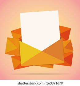 Vector illustration of mail letter copyspace background.