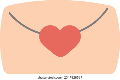 Ilustración vectorial del sobre de carta de correo con corazón. Carta de amor.