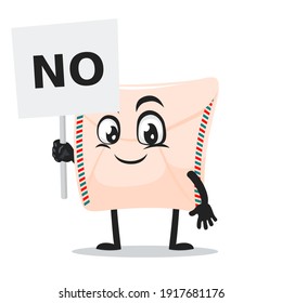 vector illustration of mail mascot or character holding sign says no