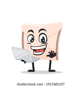 ilustración vectorial de la mascota de correo o presentación de caracteres con portátil