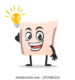 vector illustration of mail mascot or character got idea