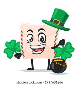 vector illustration of mail mascot or character wearing shamrock hat