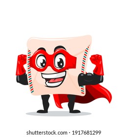 vector illustration of mail mascot or character wearing super hero costume