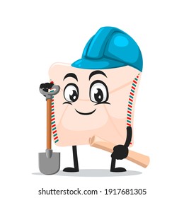 vector illustration of mail mascot or character wearing builder costume