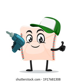 Vektorgrafik von Postmaskottchen oder Handbohrer für Zeichen