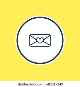 Vector Illustration Of Mail Outline. Beautiful Fast Element Also Can Be Used As Heart Letter Element.