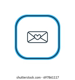Vector Illustration Of Mail Outline. Beautiful Feast Element Also Can Be Used As Heart Letter Element.