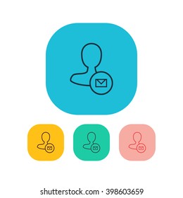 Vector illustration of mail user icon