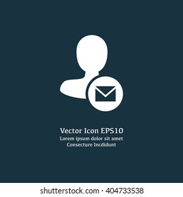 Vector illustration of mail user icon