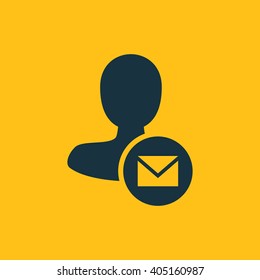 Vector illustration of mail user icon