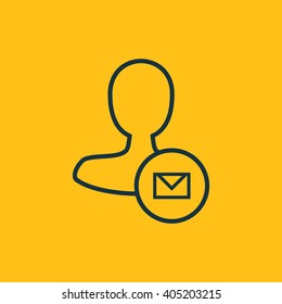 Vector illustration of mail user icon