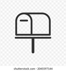 Vector illustration of mailbox icon in dark color and transparent background(png).