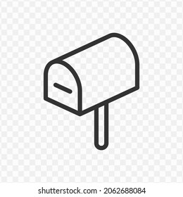Vector illustration of mailbox icon in dark color and transparent background(png).
