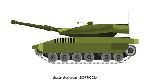 Vector illustration of main battle tank, combat tank military, modern weapon