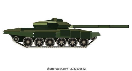 Vector illustration of main battle tank, combat tank military, modern weapon