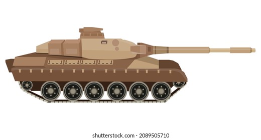 Vector illustration of main battle tank, combat tank military, modern weapon