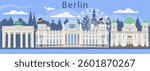 Vector illustration of main symbols of Berlin, Germany