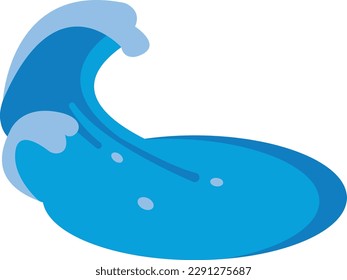 Vector illustration of a main wave. Sea foam. Tide.