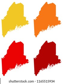 vector illustration of Maine maps