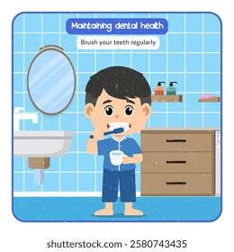 Vector Illustration of Maintaining dental health