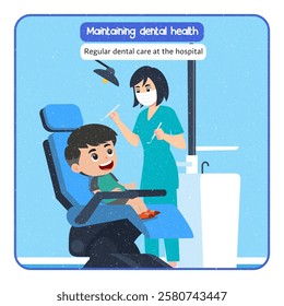 Vector Illustration of Maintaining dental health