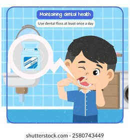 Vector Illustration of Maintaining dental health